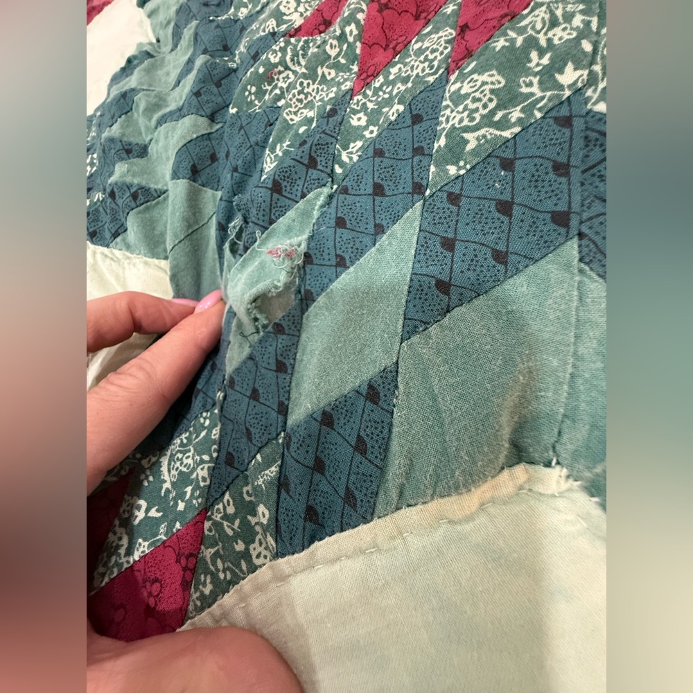 Vintage Broken Star Quilt – Project / Repurpose Piece - Picture 9 of 16